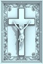 Jesus Christ Crucifix Ornamental Frame Relief Royalty Free Stock Photo