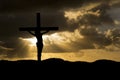 Jesus Christ Crucifixion on Good Friday Silhouette Royalty Free Stock Photo