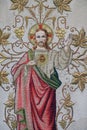 Jesus Christ, detail of church vestment, church of St Matthew in Stitar, Croatia