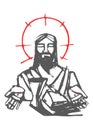 Jesus Christ and Eucharist symbols Royalty Free Stock Photo