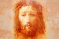 Jesus Christ face on wall background Royalty Free Stock Photo