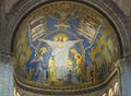 Jesus Christ figure on the wall of Basilica of Sacre Coeur Sacred Heart, Paris, France Royalty Free Stock Photo