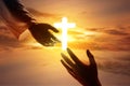 Jesus Christ giving a helping hand to humans Royalty Free Stock Photo