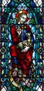 Jesus Christ the good shepherd in stained glass Royalty Free Stock Photo