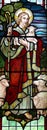 Jesus Christ: The Good Shepherd in stained glass