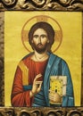 Jesus Christ Greek Orthodox icon, byzantine icon Royalty Free Stock Photo