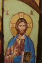 Jesus Christ Greek Orthodox icon, byzantine icon Royalty Free Stock Photo