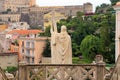 Jesus Christ holds passion cross marble statue in Gaeta, southern Italy Royalty Free Stock Photo