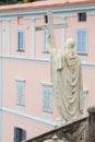 Jesus Christ holds passion cross marble statue in Gaeta, southern Italy Royalty Free Stock Photo