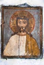 Jesus Christ icon painted on wood Royalty Free Stock Photo