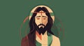 Jesus Christ illustration - Flat design - Generative AI - AI generated