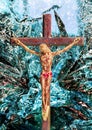 Jesus Christ INRI on the cross Royalty Free Stock Photo