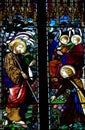 Jesus Christ and Mary Magdalene stained glass Royalty Free Stock Photo