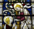 Jesus Christ and Mary Magdalene in stained glass Royalty Free Stock Photo