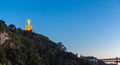 Jesus Christ monument sunset Lisbon Royalty Free Stock Photo