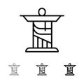 Jesus, Christ, Monument, Landmark Bold and thin black line icon set