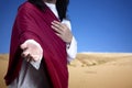 Jesus Christ with open palm giving helping hand Royalty Free Stock Photo