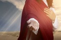 Jesus Christ with open palm giving helping hand Royalty Free Stock Photo