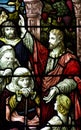 Jesus Christ preaching (stained glass window)