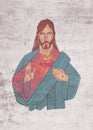 Jesus Christ Sacred Heart illustration Royalty Free Stock Photo