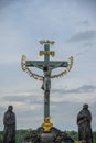 Jesus Christ sculpture on the cross crucifix Royalty Free Stock Photo