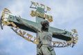 Jesus Christ sculpture on the cross crucifix Royalty Free Stock Photo