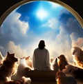 Jesus and animals in heaven Royalty Free Stock Photo