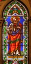 Jesus Christ, stained glass window in the Basilica di Santa Croce in Florence Royalty Free Stock Photo