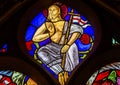 Jesus Christ Stained Glass Window De Krijtberg Amsterdam Netherlands Royalty Free Stock Photo