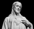 Jesus Christ Statue isolated over black background with clipping path Royalty Free Stock Photo
