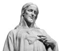 Jesus Christ Statue isolated over white background with clipping path Royalty Free Stock Photo