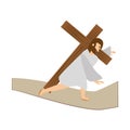 jesus christ third fall via crucis station Royalty Free Stock Photo