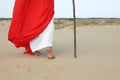 Jesus Christ walking in desert, closeup view Royalty Free Stock Photo