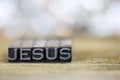 Jesus Concept Vintage Metal Letterpress Word Royalty Free Stock Photo