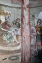 Jesus condemned to death, Pontius Pilate washed his hands, fresco on the ceiling of the St John the Baptist church in Zagreb Royalty Free Stock Photo