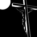 Jesus Crist black and white silhouette vector /eps Royalty Free Stock Photo