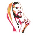 Jesus Crist Praying vector Illustration/ eps