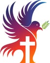 Jesus cross pigeon logo Royalty Free Stock Photo