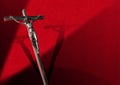 Jesus on Cross - Red Velvet Background Royalty Free Stock Photo