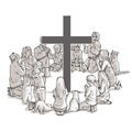 Jesus cross worshipers Royalty Free Stock Photo