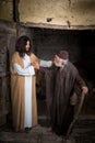 Jesus curing the crippled man Royalty Free Stock Photo