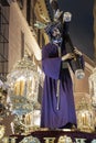 Jesus del Gran Poder with the cross on the shoulder in the Holy Week in Seville Royalty Free Stock Photo