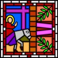 Jesus entering Jerusalem Royalty Free Stock Photo