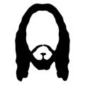 Jesus face beard hair head. Christ son God silhouette avatar man. Religion bible person