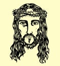 Jesus Face Sketch, art vector design