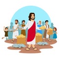 Jesus fed 5000 people Royalty Free Stock Photo