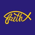 Jesus fish with the word faith. Royalty Free Stock Photo