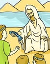 Jesus Giving Fish Sea of Galilee