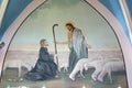 Jesus the Good Shepherd, fresco in the All Saints Church in the Bedenica, Croatia