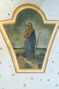 Jesus the Good Shepherd, a fresco at Saint Nicholas Church in Donja Zelina, Croatia